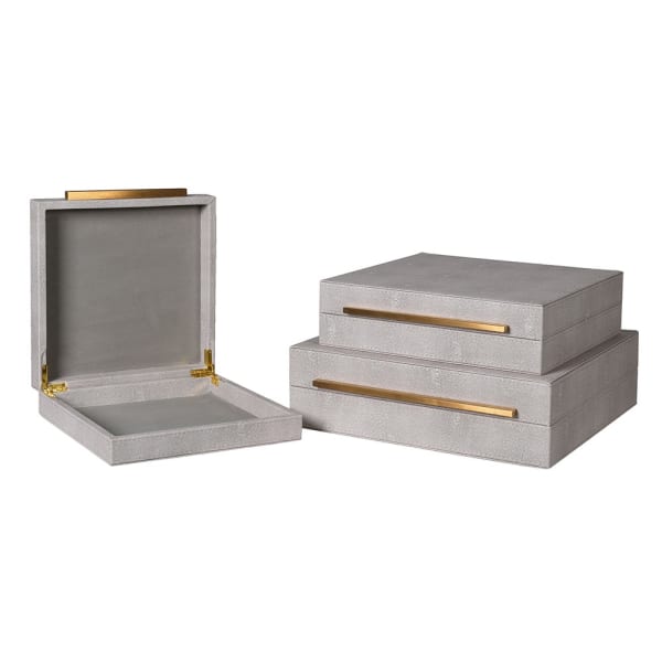 Set of 3 Ivory Boxes