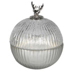 Small Silver Reindeer Candle Pot