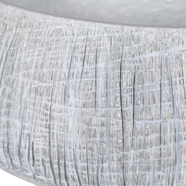 Small White Textured Pot