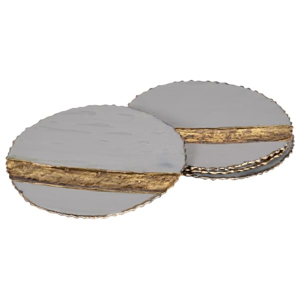 Stone Grey Enamel Coasters - Set of 4