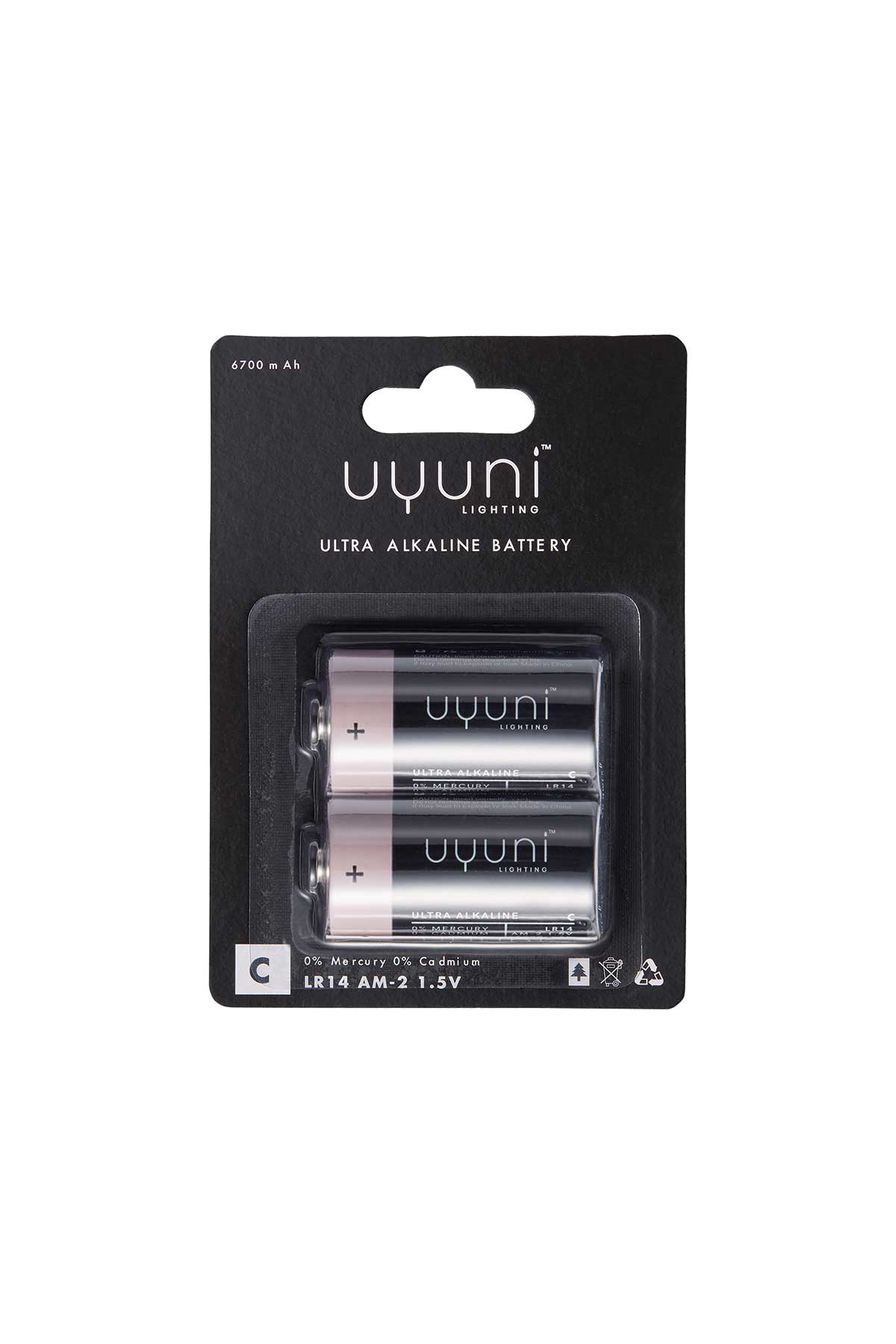 C Battery, 1,5V, 6700 mAh, 2-pack