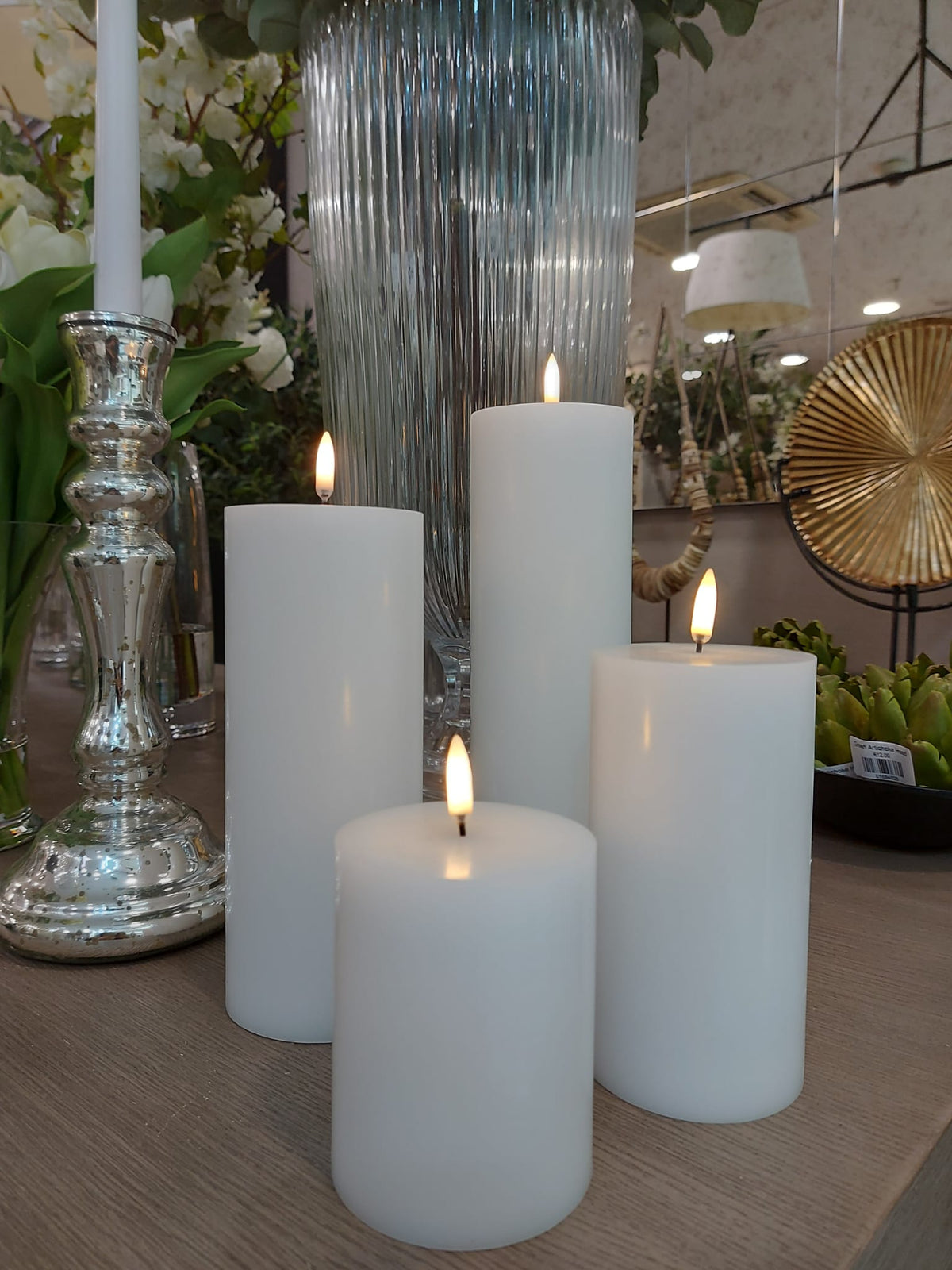 Led pillar candle - Nordic white - Smooth
