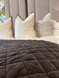 Brown Cotton Velvet Bedspread