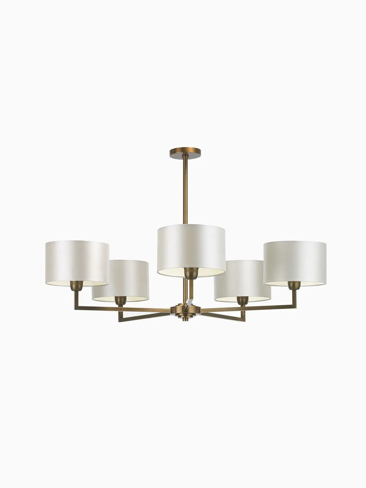 Holt five-arm antique brass chandelier