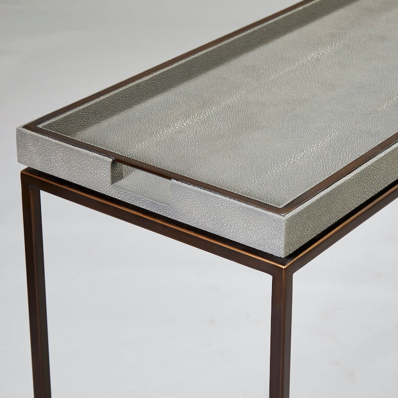 Collins Console Table - Dove Shagreen