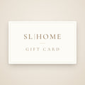 SL Home gift card - an ivory card with the SL|HOME logo in gold