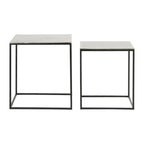 Carlo Square Side Table-Silver/Champagne