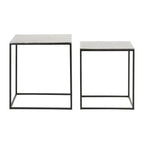 Carlo Square Side Table-Silver/Champagne