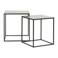 Carlo Square Side Table-Silver/Champagne
