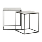 Carlo Square Side Table-Silver/Champagne