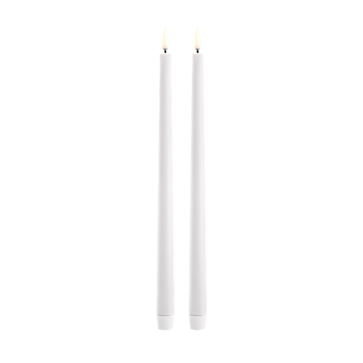 Led taper candle, Nordic white, Smooth, 2-pack