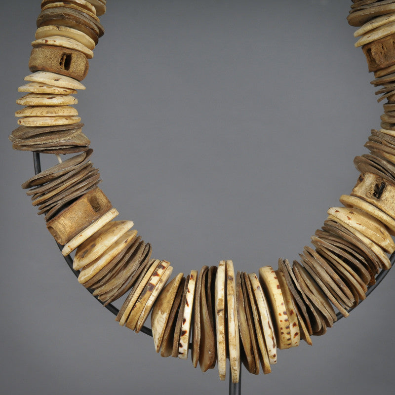 Set of 2 White Shell Coin Necklace