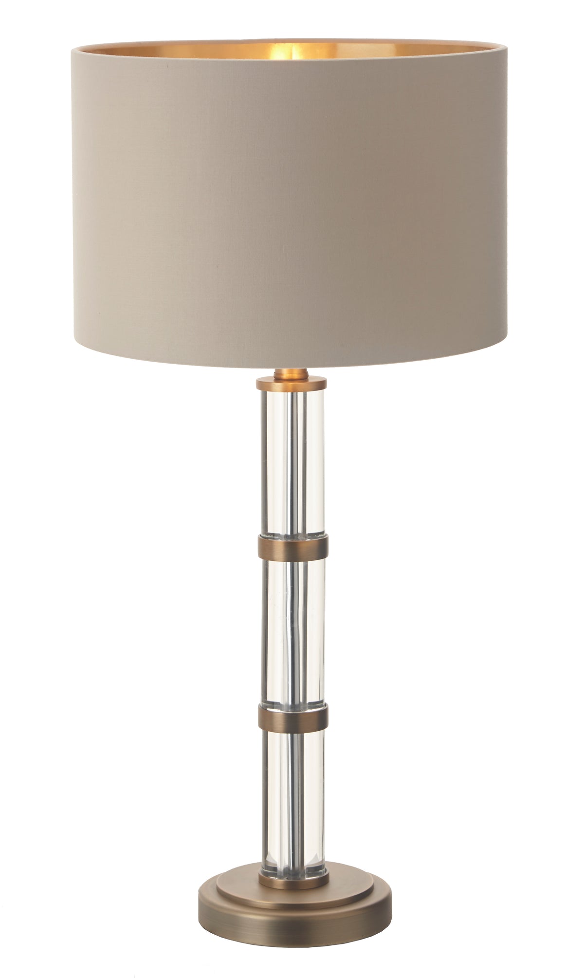 Antique Brass Lamp with latte shade